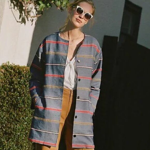 ANTHROPOLOGIE | DOLAN Piccadilly Striped Coat XS - Picture 1 of 9